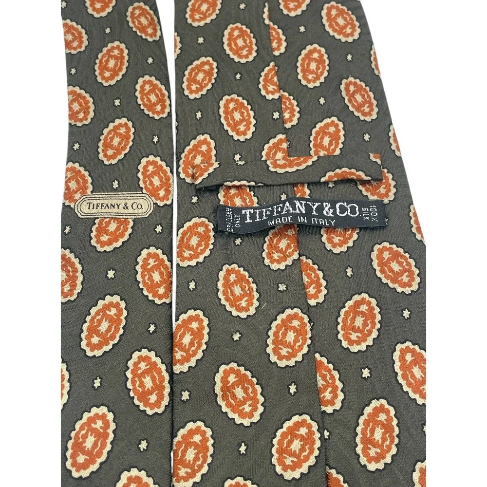 Tiffany & Co. Made In Italy Brown Paisley‎ Sz 57